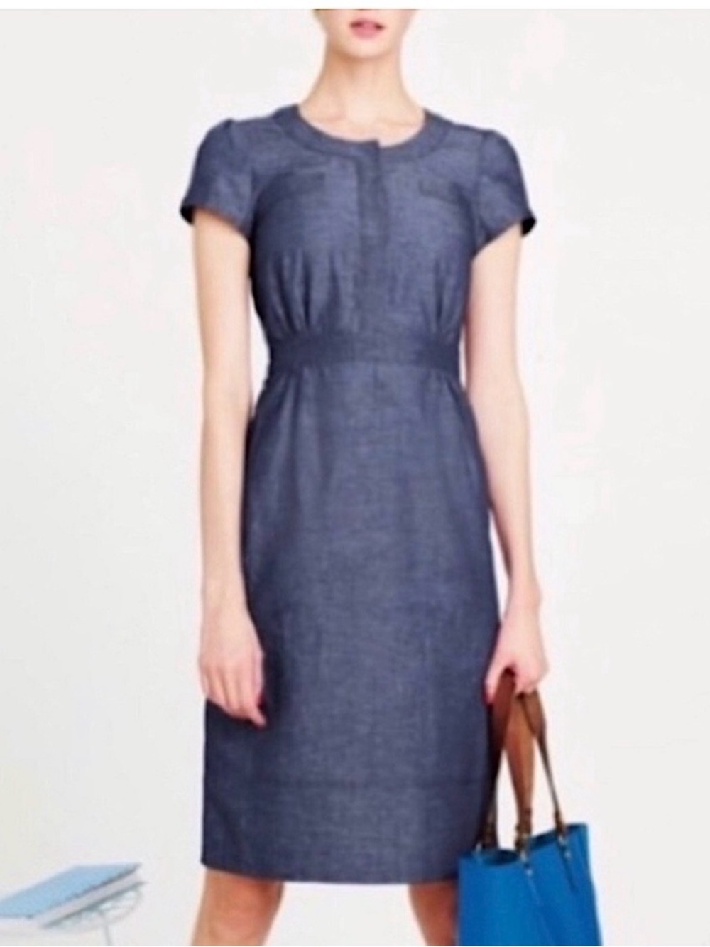 Boden Denim Sheath Short-sleeve Dress